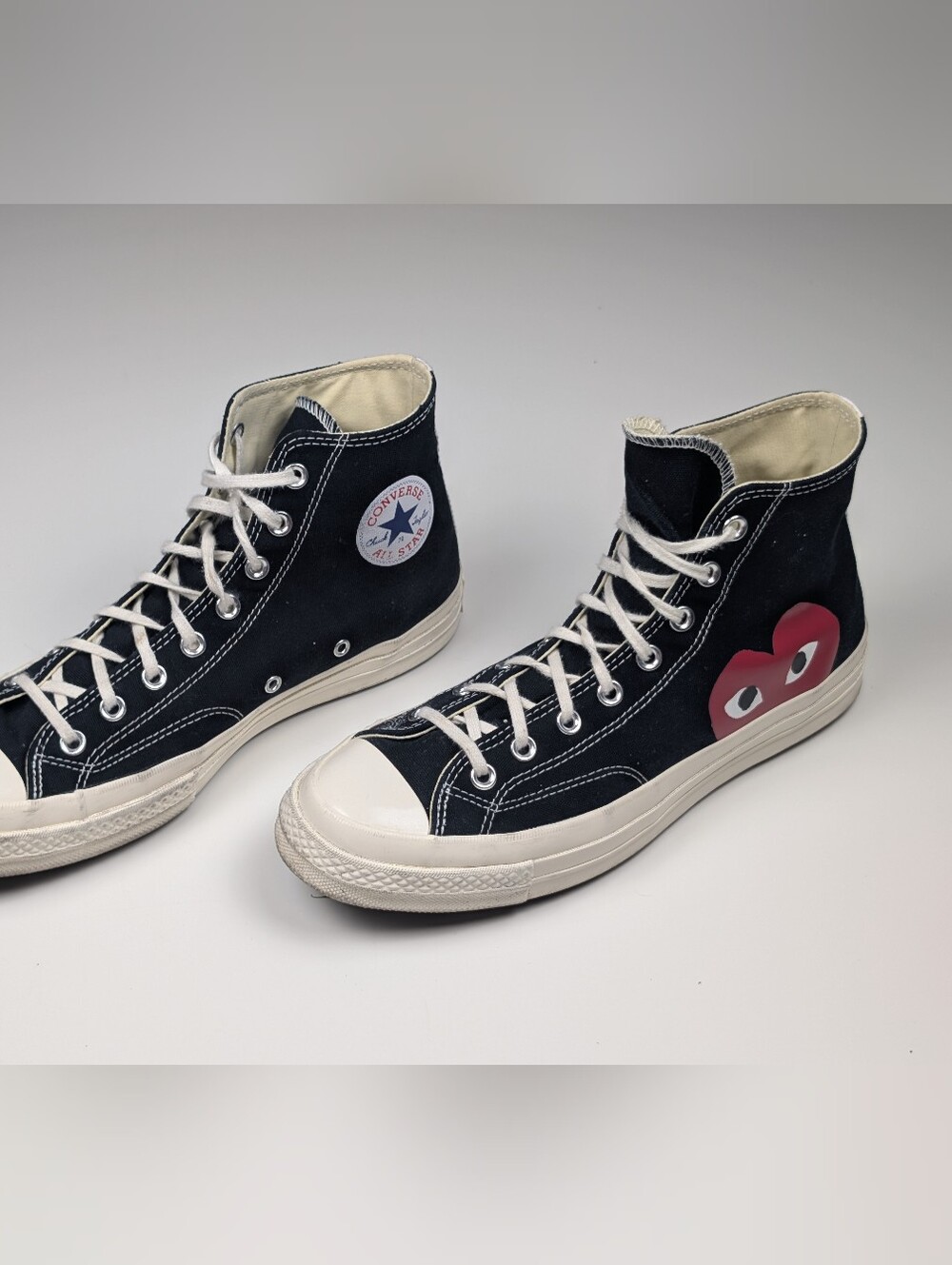 Comme des Garcons PLAY Converse Chuck 70 High Top Black Mens 10 Heart GUC
